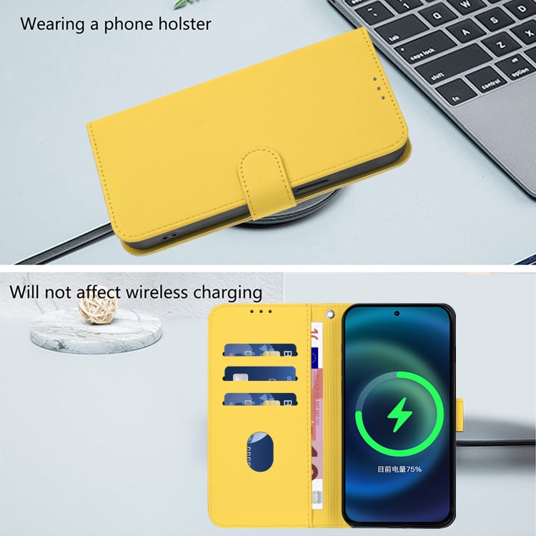 For Sony Xperia 1 VI 2024 Skin Feel Solid Color Leather Phone Case with Lanyard(Lemon Yellow) - Sony Cases by buy2fix | Online Shopping UK | buy2fix