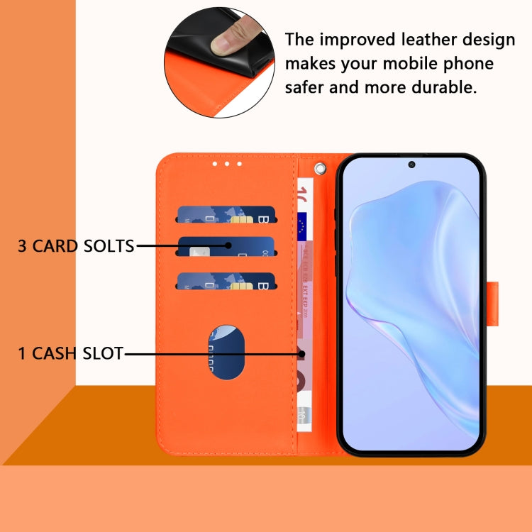 For Sony Xperia 10 VI 2024 Skin Feel Solid Color Leather Phone Case with Lanyard(Orange) - Sony Cases by buy2fix | Online Shopping UK | buy2fix