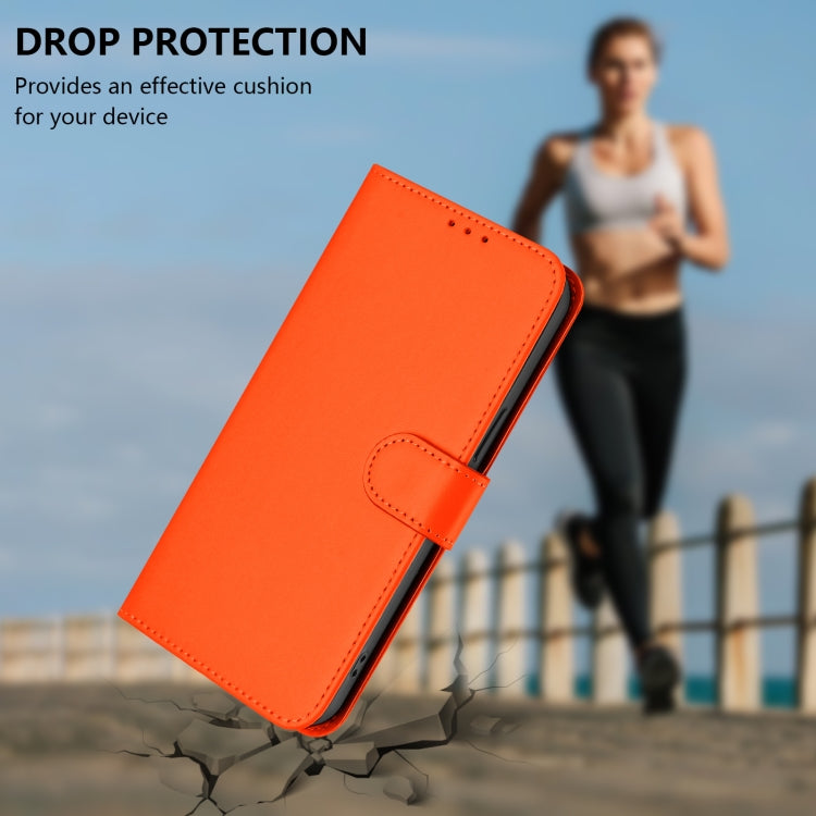 For Sony Xperia 10 VI 2024 Skin Feel Solid Color Leather Phone Case with Lanyard(Orange) - Sony Cases by buy2fix | Online Shopping UK | buy2fix