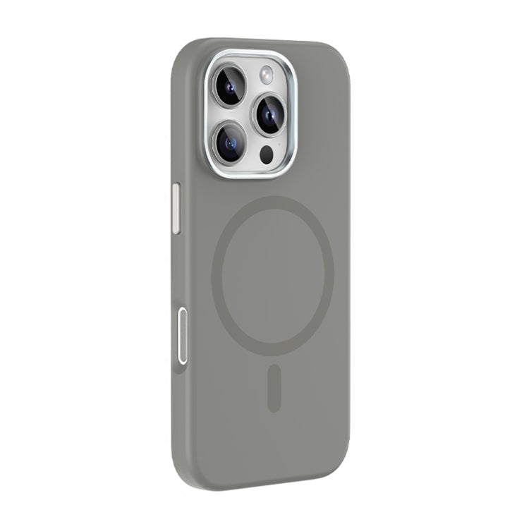 For iPhone 16 Pro Max Mutural Karen Series Liquid Silicone MagSafe Magnetic Phone Case(Grey) - iPhone 16 Pro Max Cases by Mutural | Online Shopping UK | buy2fix