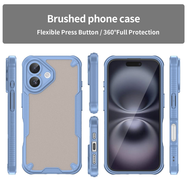 For iPhone 16 Plus Armor Glaze PC Hybrid TPU Phone Case(Blue) - iPhone 16 Plus Cases by buy2fix | Online Shopping UK | buy2fix