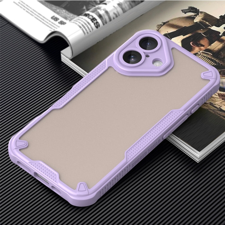 For iPhone 16 Armor Glaze PC Hybrid TPU Phone Case(Purple) - iPhone 16 Cases by buy2fix | Online Shopping UK | buy2fix