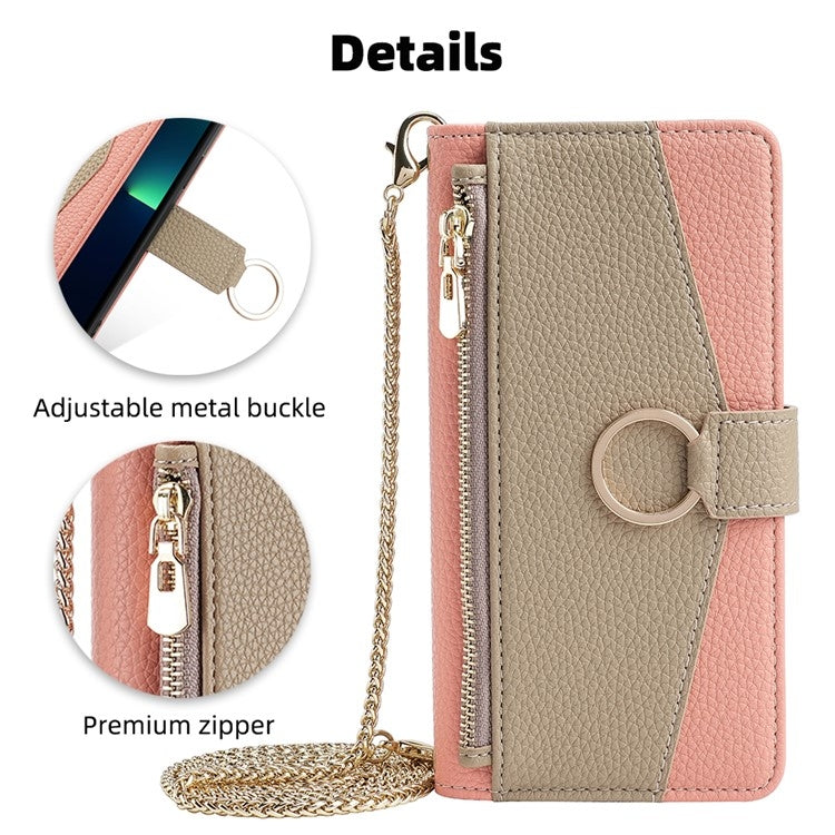 For iPhone 16 Crossbody Litchi Texture Leather Phone Case(Pink) - iPhone 16 Cases by buy2fix | Online Shopping UK | buy2fix