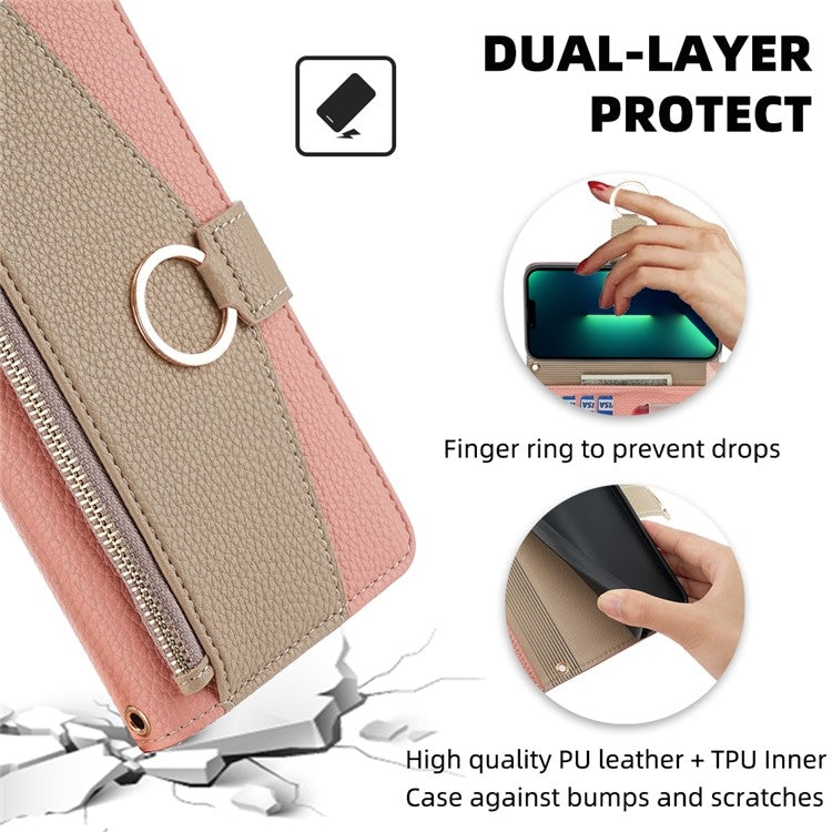 For iPhone 16 Crossbody Litchi Texture Leather Phone Case(Pink) - iPhone 16 Cases by buy2fix | Online Shopping UK | buy2fix