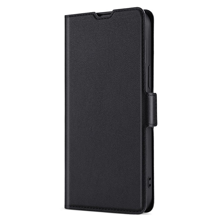 For iPhone 16 Ultra-thin Voltage Side Buckle Horizontal Flip Leather Phone Case(Black) - iPhone 16 Cases by buy2fix | Online Shopping UK | buy2fix