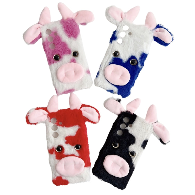 For Samsung Galaxy S25 5G Cute Plush Cow TPU Phone Case(Red) - Galaxy S25 5G Cases by buy2fix | Online Shopping UK | buy2fix