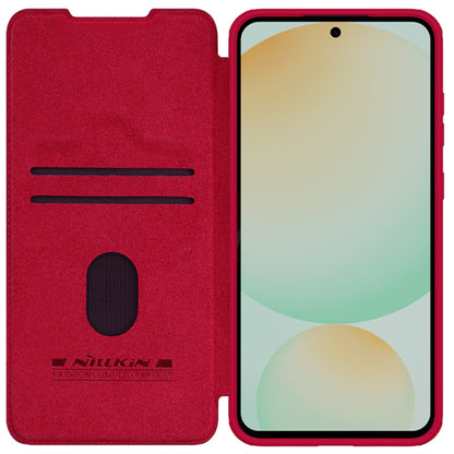 For Samsung Galaxy S24 FE 5G NILLKIN QIN Series Pro Sliding Camera Cover Design Leather Phone Case(Red) - Galaxy S24 FE 5G Cases by NILLKIN | Online Shopping UK | buy2fix