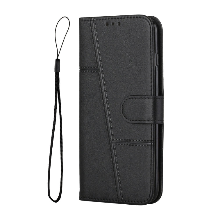 For Samsung Galaxy S25+ / S24+ 5G Stitching Calf Texture Buckle Leather Phone Case(Black) - Galaxy S25+ 5G Cases by buy2fix | Online Shopping UK | buy2fix