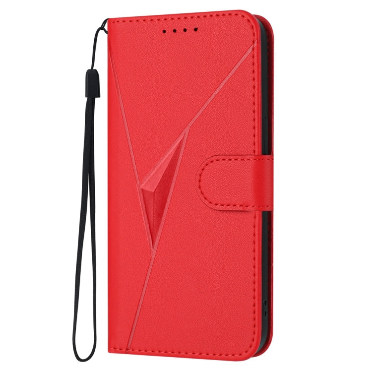 For Tecno Spark Go 2024 Triangle Pattern Buckle Clasp Leather Phone Case(Red) - Tecno Cases by buy2fix | Online Shopping UK | buy2fix