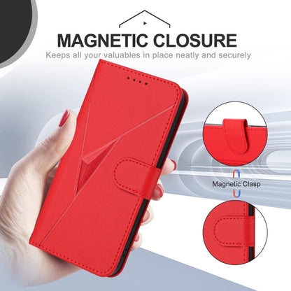 For Tecno Spark Go 2024 Triangle Pattern Buckle Clasp Leather Phone Case(Red) - Tecno Cases by buy2fix | Online Shopping UK | buy2fix