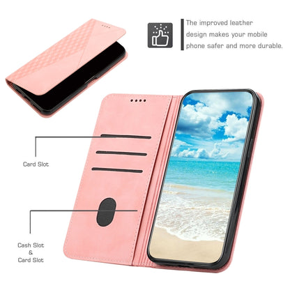 For Samsung Galaxy S25 / S24 5G Diamond Splicing Skin Feel Magnetic Leather Phone Case(Rose Gold) - Galaxy S25 5G Cases by buy2fix | Online Shopping UK | buy2fix