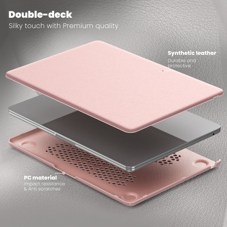 For MacBook Air 15.3 inch A3114 / A2941 Business Magnetic Holder PC + PU Laptop Protective Case(Pink) - MacBook Air Cases by buy2fix | Online Shopping UK | buy2fix