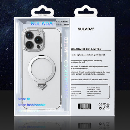 For iPhone 16 Pro Max SULADA Transparent MagSafe Magnetic Holder Phone Case - iPhone 16 Pro Max Cases by SULADA | Online Shopping UK | buy2fix