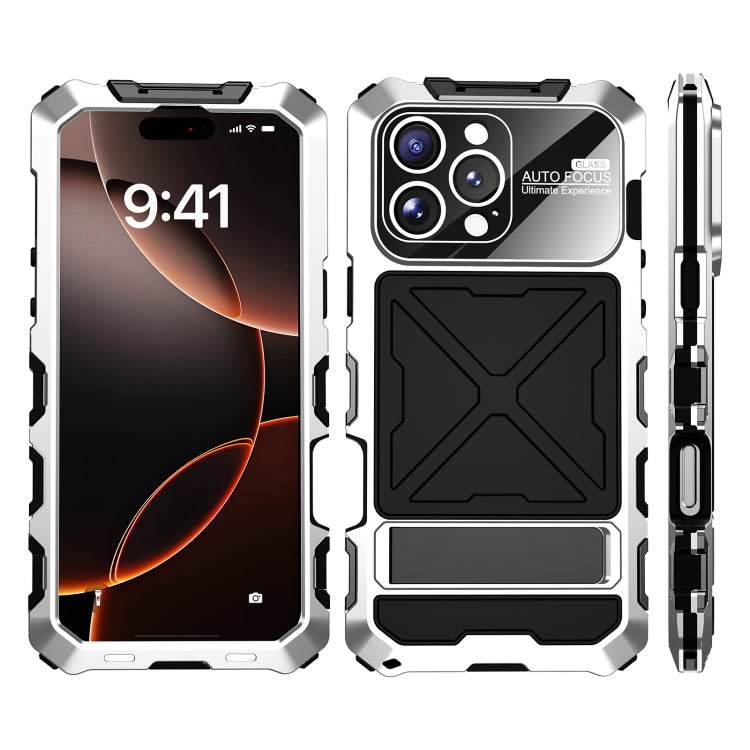 For iPhone 16 Pro R-JUST Life Waterproof Dustproof Shockproof Phone Case(Silver) - iPhone 16 Pro Cases by R-JUST | Online Shopping UK | buy2fix