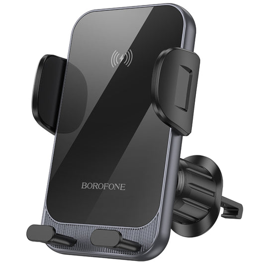 Borofone H220 Leader Car Air Outlet Automatic Induction Wireless Fast Charging Phone Holder(Black Grey) - Wireless Charger Holders by Borofone | Online Shopping UK | buy2fix