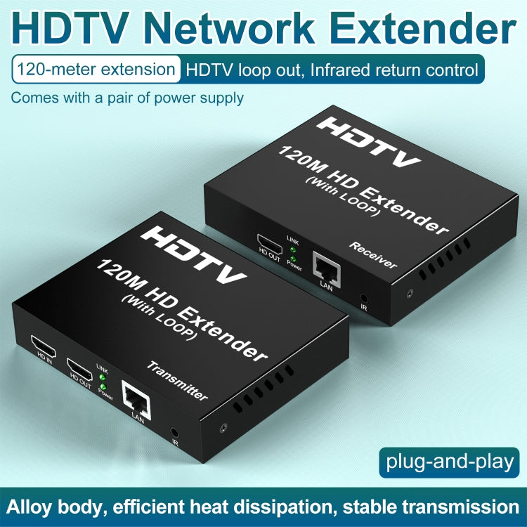 120m HDTV Network Extender(UK Plug) - Amplifier by buy2fix | Online Shopping UK | buy2fix