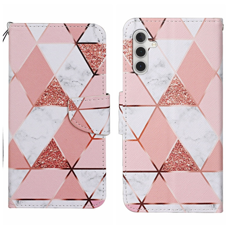 For Samsung Galaxy S25 5G Colored Drawing Pattern Leather Phone Case(Marble) - Galaxy S25 5G Cases by buy2fix | Online Shopping UK | buy2fix