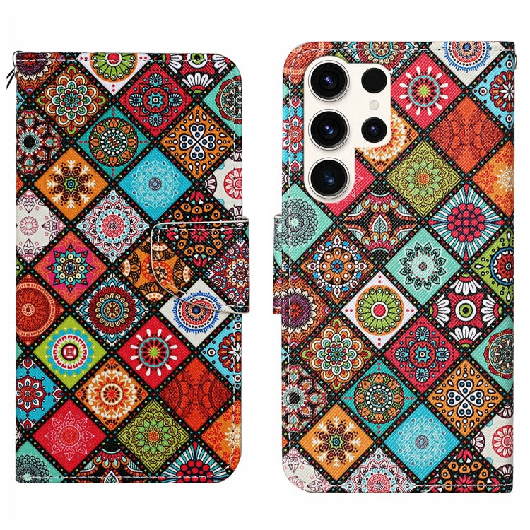 For Samsung Galaxy S25 Ultra 5G Colored Drawing Pattern Leather Phone Case(Ethnic Style) - Galaxy S25 Ultra 5G Cases by buy2fix | Online Shopping UK | buy2fix