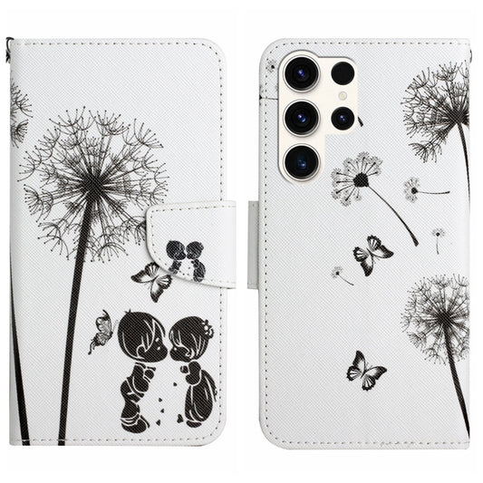 For Samsung Galaxy S25 Ultra 5G Colored Drawing Pattern Leather Phone Case(Dandelion) - Galaxy S25 Ultra 5G Cases by buy2fix | Online Shopping UK | buy2fix