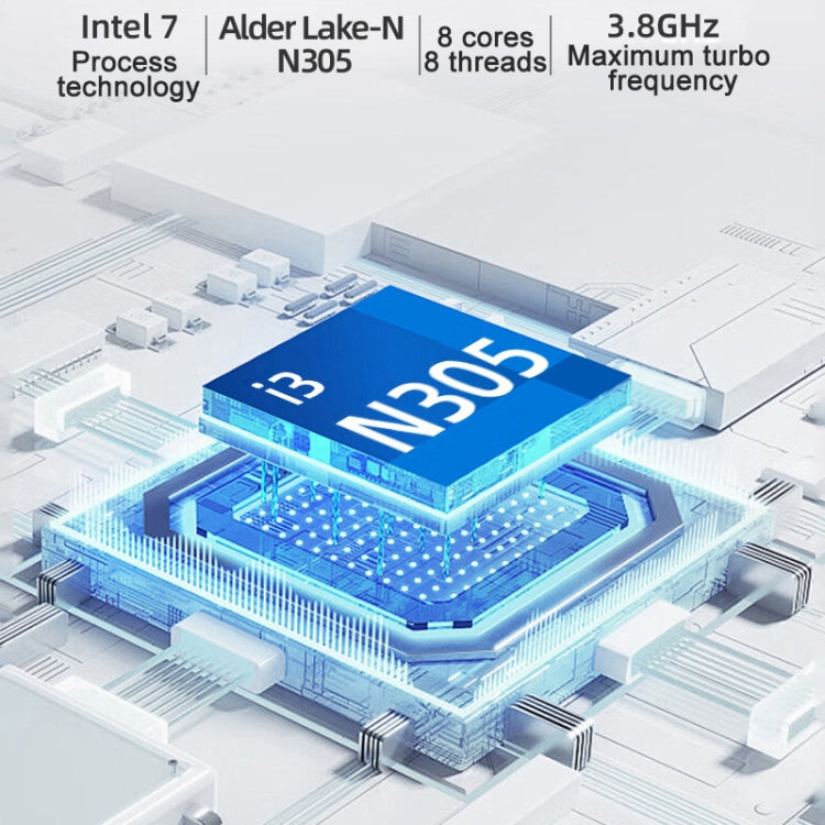 Jumper N305Hi Mini PC, Intel Alder Lake-N i3-N305 Octa-core 3.8GHz, RAM: 16GB, ROM: 512GB(EU Plug) - Barebone Mini PCs by jumper | Online Shopping UK | buy2fix