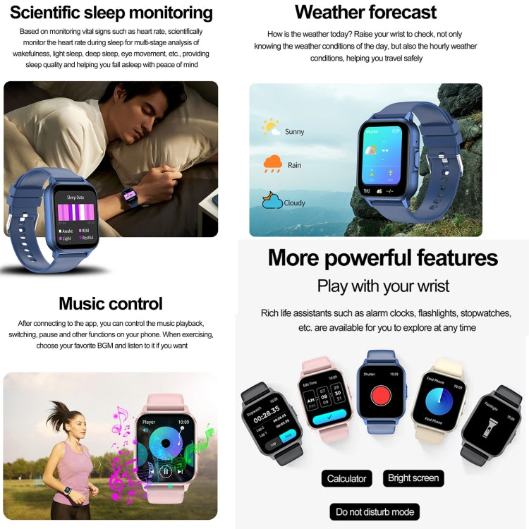 ZW36 1.83 inch BT Call Smart Watch, Blood oxygen / Blood Pressure / Heart Rate(Black) - Smart Wristbands by buy2fix | Online Shopping UK | buy2fix