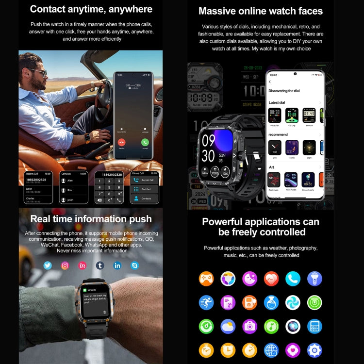 ZW59 1.95 inch BT Call Sports Smart Watch, Blood Oxygen / Heart Rate / Remote Photography(Black) - Smart Wristbands by buy2fix | Online Shopping UK | buy2fix