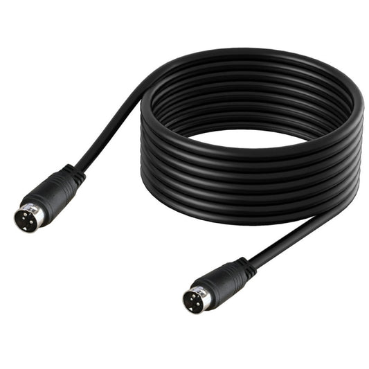 Middle DIN Male to Male 3 Pin Audio Power Signal Adapter Cable, Length:1.5m(Black) - Others by buy2fix | Online Shopping UK | buy2fix