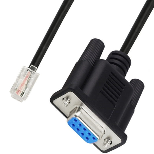 DB9 to RJ9 Adapter Cable 4P4C Telephone Crystal Head RS232 Connection Cable, Length: 1.8m(Black) - RS485 / RS232 Series by buy2fix | Online Shopping UK | buy2fix