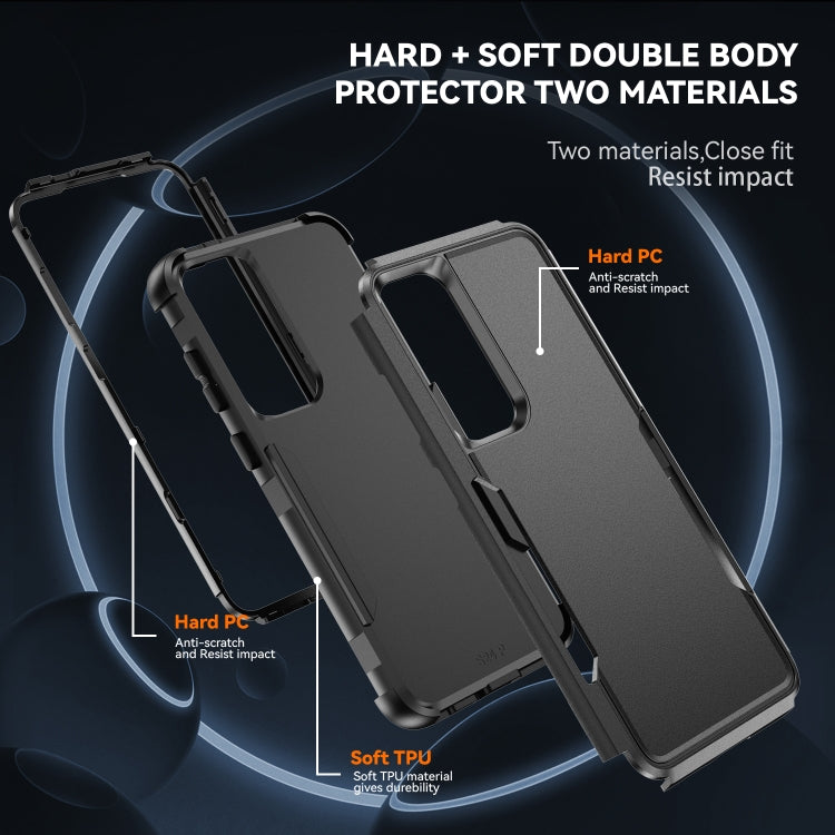 For Samsung Galaxy S25+ 5G TPU + PC Shockproof Protective Phone Case(Black) - Galaxy S25+ 5G Cases by buy2fix | Online Shopping UK | buy2fix