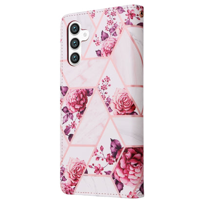 For Samsung Galaxy S25+ 5G Marble Bronzing Stitching Leather Phone Case(Rose Gold) - Galaxy S25+ 5G Cases by buy2fix | Online Shopping UK | buy2fix