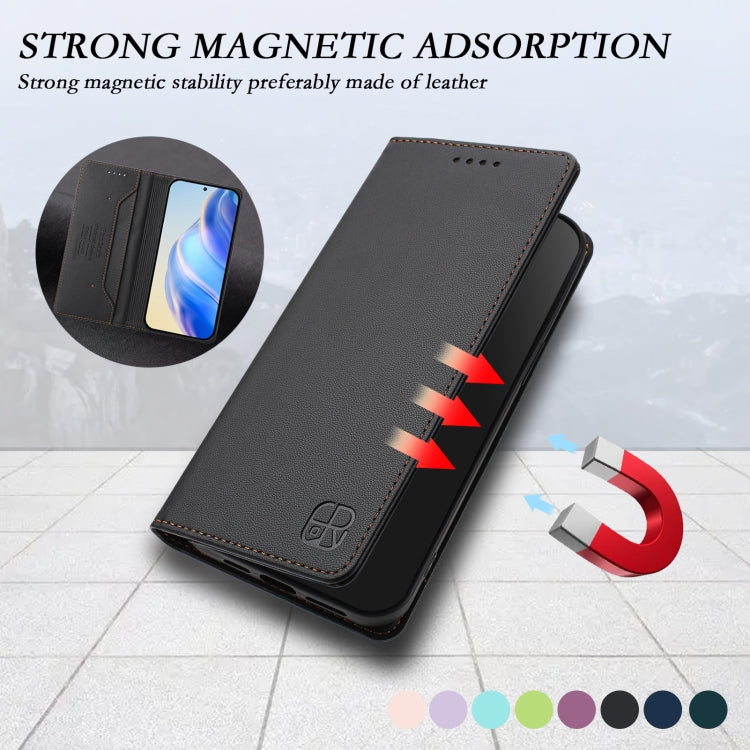 For Samsung Galaxy S25 Ultra 5G RC01 Dual-Folded Magnetic Suction RFID Leather Phone Case(Black) - Galaxy S25 Ultra 5G Cases by buy2fix | Online Shopping UK | buy2fix