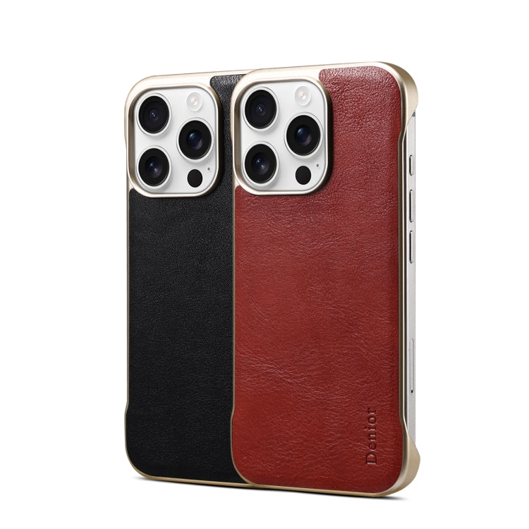 For iPhone 16 Plus Denior MagSafe Genuine Leather Calf Texture  Phone Case(Red) - iPhone 16 Plus Cases by Denior | Online Shopping UK | buy2fix