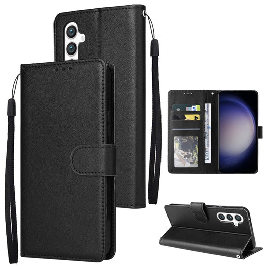 For Samsung Galaxy S25 5G 3-Card Slots Multifunctional Leather Phone Case(Black) - Galaxy S25 5G Cases by buy2fix | Online Shopping UK | buy2fix