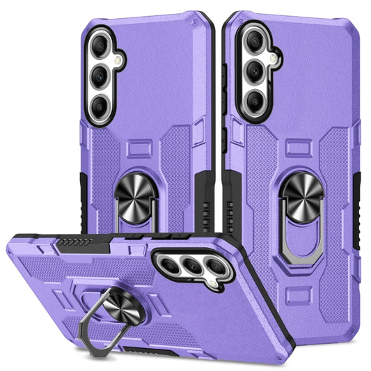 For Samsung Galaxy S25+ 5G Ring Holder Armor Hybrid Phone Case(Purple) - Galaxy S25+ 5G Cases by buy2fix | Online Shopping UK | buy2fix