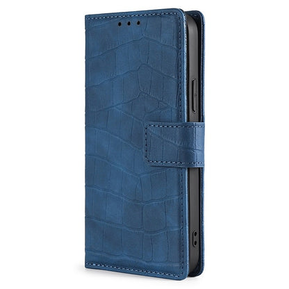 For Samsung Galaxy S25+ 5G Skin Feel Crocodile Magnetic Clasp Leather Phone Case(Blue) - Galaxy S25+ 5G Tempered Glass by buy2fix | Online Shopping UK | buy2fix