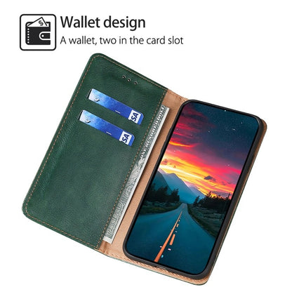 For Samsung Galaxy S25+ 5G Gloss Oil Solid Color Magnetic Leather Phone Case(Green) - Galaxy S25+ 5G Cases by buy2fix | Online Shopping UK | buy2fix