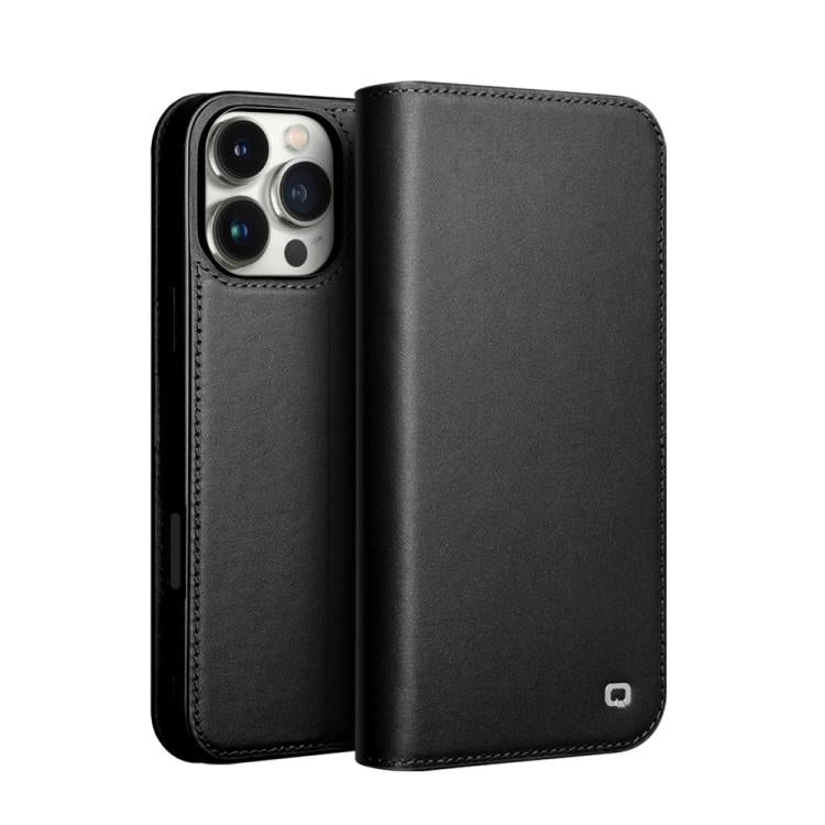 For iPhone 16 Pro QIALINO Classic Gen2 Genuine Leather Phone Case(Black) - iPhone 16 Pro Cases by QIALINO | Online Shopping UK | buy2fix