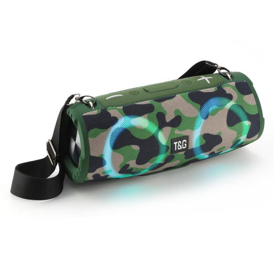 T&G TG676 30W Music Battle Drum Portable Strap Bluetooth Speaker with RGB Light(Camouflage) - Desktop Speaker by T&G | Online Shopping UK | buy2fix