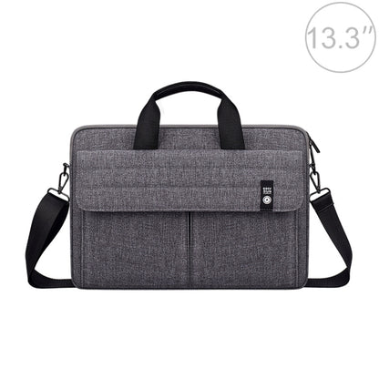 ST08 Handheld Briefcase Carrying Storage Bag with Shoulder Strap for 13.3 inch Laptop(Grey) - 13.3 inch by buy2fix | Online Shopping UK | buy2fix