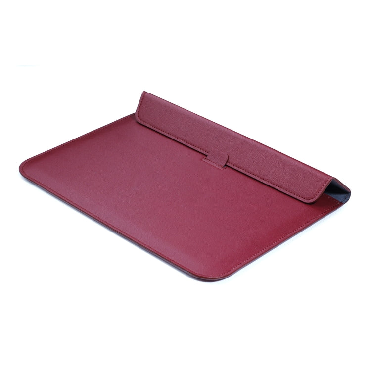 PU Leather Ultra-thin Envelope Bag Laptop Bag for MacBook Air / Pro 11 inch, with Stand Function(Wine Red) - Protective Bags by buy2fix | Online Shopping UK | buy2fix