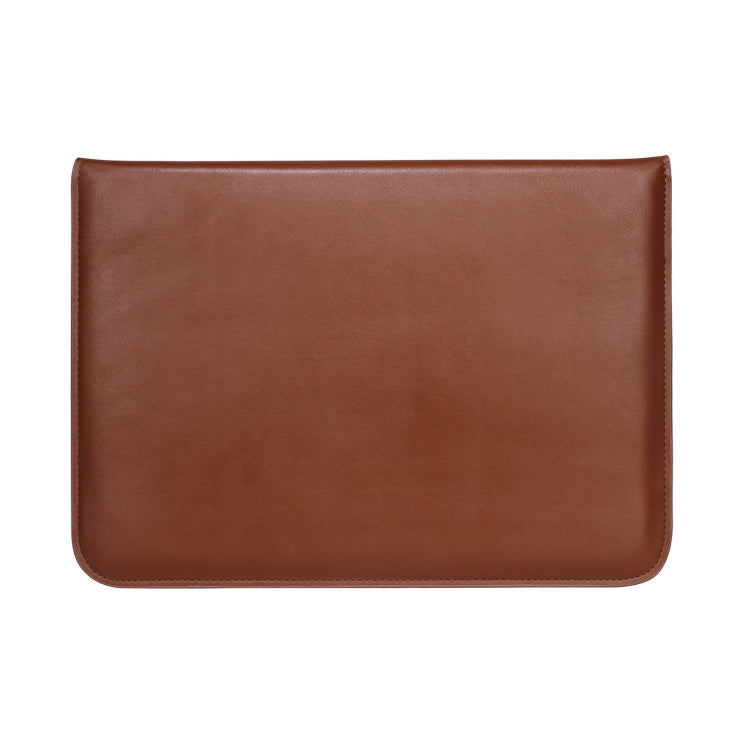 PU Leather Ultra-thin Envelope Bag Laptop Bag for MacBook Air / Pro 15 inch, with Stand Function (Brown) - Protective Bags by buy2fix | Online Shopping UK | buy2fix