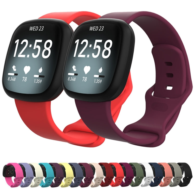 For Fitbit Versa 4 / Versa 3 / Sense 2 / Sense Silicone Watch Band, Size: L(Red) - Watch Bands by buy2fix | Online Shopping UK | buy2fix
