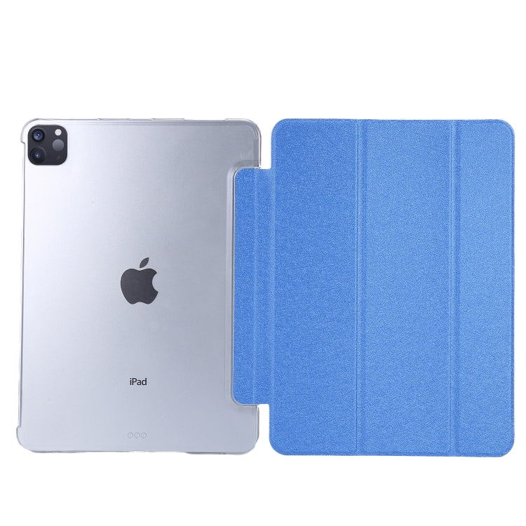 Silk Texture Flip Magnetic PU Leather Smart Case with Three-folding Holder For iPad Air 11 2024 / Air 2022 / 2020 10.9(White) - iPad Air (2022) / (2020) 10.9 Cases by buy2fix | Online Shopping UK | buy2fix