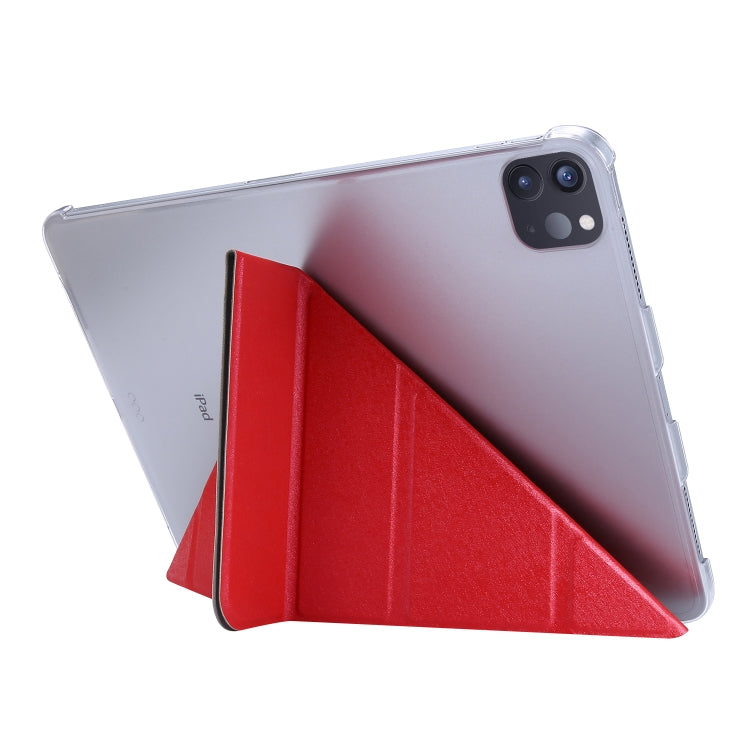 Silk Texture Horizontal Deformation Flip Leather Case with Three-folding Holder For iPad Air 11 2024 / Air 2022 / 2020 10.9(Red) - iPad Air (2022) / (2020) 10.9 Cases by buy2fix | Online Shopping UK | buy2fix