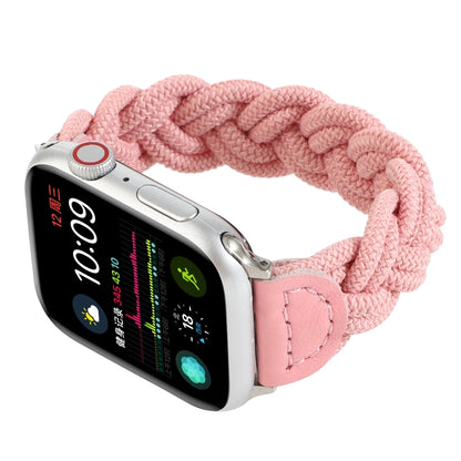 Elastic Woven Watch Band For Apple Watch Ultra 49mm&Watch Ultra 2 49mm / Series 9&8&7 45mm / SE 3&SE 2&6&SE&5&4 44mm / 3&2&1 42mm, Length:130mm(Pink) - Watch Bands by buy2fix | Online Shopping UK | buy2fix