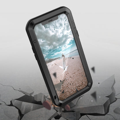 For iPhone 12 Pro LOVE MEI Metal Shockproof Life Waterproof Dustproof Protective Case(Black) - iPhone 12 / 12 Pro Cases by LOVE MEI | Online Shopping UK | buy2fix