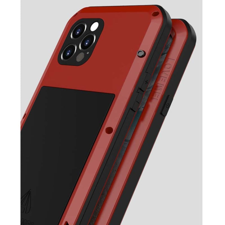 For iPhone 12 Pro LOVE MEI Metal Shockproof Life Waterproof Dustproof Protective Case(Red) - iPhone 12 / 12 Pro Cases by LOVE MEI | Online Shopping UK | buy2fix