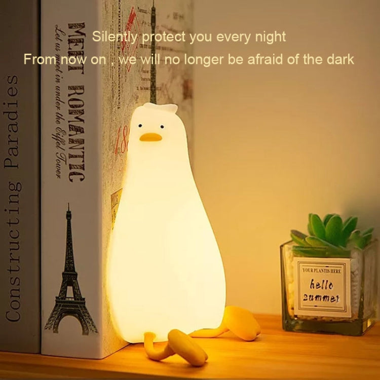 1W USB Charging LED Lie Flat Duck Silicone Touch Sensing Night Light - Night Lights by buy2fix | Online Shopping UK | buy2fix