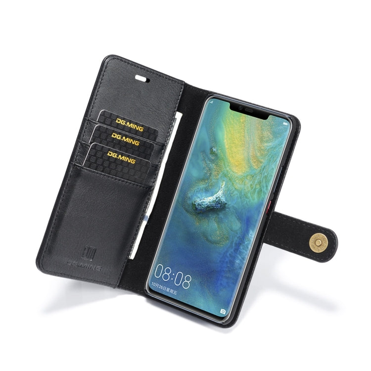 DG.MING Crazy Horse Texture Flip Detachable Magnetic Leather Case for Huawei Mate 20 Pro, with Holder & Card Slots & Wallet (Black) - Huawei Cases by DG.MING | Online Shopping UK | buy2fix