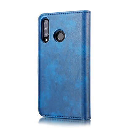 DG.MING Crazy Horse Texture Flip Detachable Magnetic Leather Case for Huawei P30 Lite, with Holder & Card Slots & Wallet (Blue) - Huawei Cases by DG.MING | Online Shopping UK | buy2fix